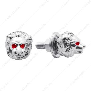 Chrome Lion Head License Plate Fastener
