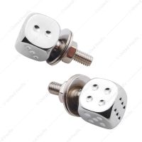 Chrome Dice License Plate Fastener (2-Pack)