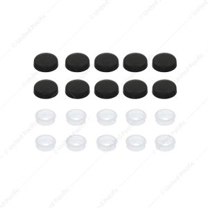 Black Plastic Snap-On Caps For #6 And #8 Screw (10-Pack)