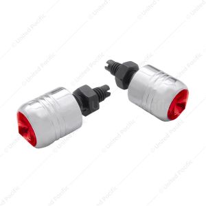 Chrome Aluminum License Plate Fastener With Color Crystal (2-Pack)