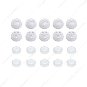 Chrome Plastic Skull Snap-On Cap For #10 And #12 Screws (10-Pack)