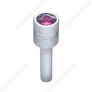 Chrome Door Lock Knob With 9/16" Purple Crystal (2-Pack)