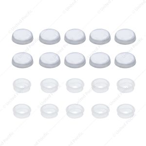 Chrome Plastic Snap-On Screw Covers For 1/4" Screw (10-Pack)