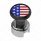 Thread-On Gearshift Knob With 13/15/18 Speed Adapter & USA Flag Sticker - Black