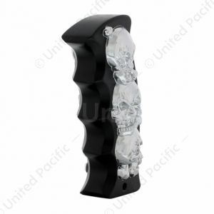 Skulls Pistol Grip Gearshift Knob - Black/Chrome