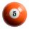Number 5 Pool Ball Gearshift Knob - Gloss Orange