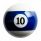 Number 10 Pool Ball Gearshift Knob - Gloss Blue Striped