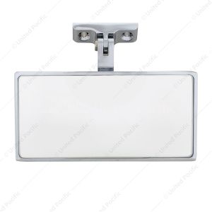 Rectangular Chrome Plated Aluminum Interior Rear View Mirror With Screw-On Mount