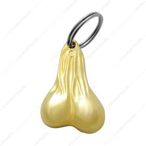 2.5" Small Die-Cast Low-Hanging Balls Novelty Keychain - Gold