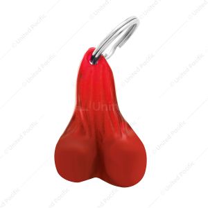 2.5" Small Plastic Low-Hanging Balls Novelty Keychain - Red (Bulk)