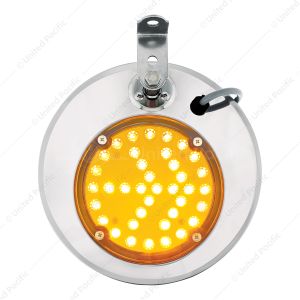 8-1/2" 430 Stainless Steel Convex Heated Mirror With LED