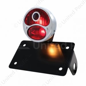 SS 1928 DUO Lamp & Blue Dot Style Tail Light Assembly With Horizontal Mounting Bracket For Motorcycl