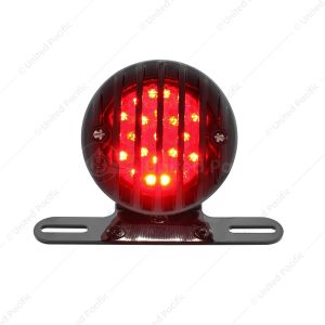 Motorcycle LED Rear Fender Tail Light With Black Grille Bezel - Smoke Lens