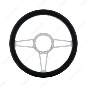 14" Chrome Aluminum 3-Spoke Style 9-Screw Mount Steering Wheel