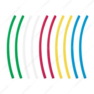 Assorted 1/8" Blue,Clear,Green,Red,Yellow Heat Shrink Tubing, 4" Long (10-Pack)