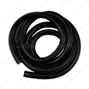 1/2" I.D. Black Flex-Guard Convoluted Split Seam Tubing, 7 Ft.