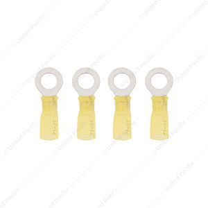 12-10 AWG 5/16" Stud CS Heat Shrink Ring Terminal - Yellow (4-Pack)