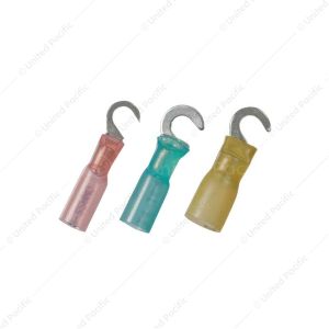 12-10 AWG #10 Stud CS Heat Shrink Hook Terminal - Yellow (4-Pack)