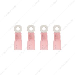8 AWG #10 Stud CS Heat Shrink Ring Terminal - Pink (4-Pack)