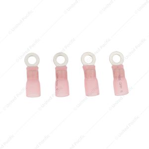 8 AWG 1/4" Stud CS Heat Shrink Ring Terminal - Pink (4-Pack)