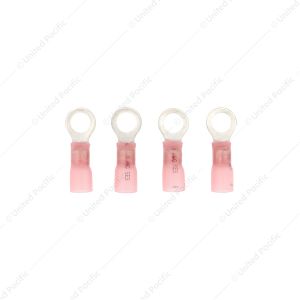 8 AWG 3/8" Stud CS Heat Shrink Ring Terminal - Pink (4-Pack)