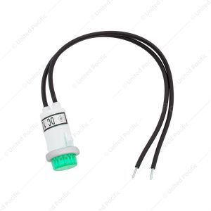 16 Amp 12V Green Warning Light w/ 1/2" Panel Mount and Leads, 1 Pc.