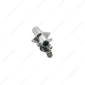 4-Pole Round M/FM Chrome Metal Trailer Plug Connector, 1 Set.