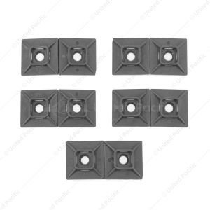 1" 4-Way Nylon Adhesive Cable Tie Mount Black (10-Pack)