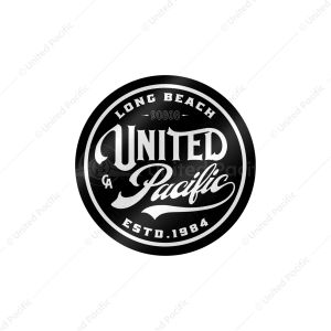 United Pacific 3-1/8" Round Glossy Vinyl Sticker-Black