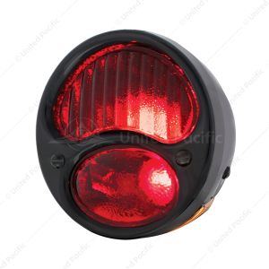 12V Tail Light Assembly With Black Housing, All Red Lens For 1928-31 Ford Model A - L/H