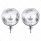 7" Chrome Dietz Style Headlight With 12 Volt Flat H4 Halogen Bulb (Pair)