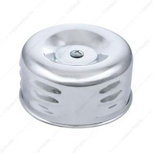 4" Round Short Neck Louvered Air Cleaner For Carburetors With 2-5/8" Neck-Chrome