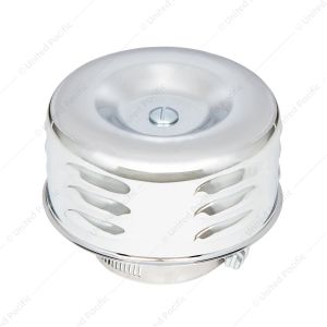 4" Round Louvered Air Cleaner For Carburetors With 2-5/8" Neck-Chrome