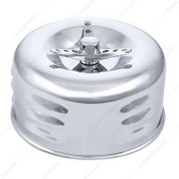 4" Round Louvered Air Cleaner With 3-Wing Screw For Carburetors With 2-5/16" Neck-Chrome
