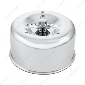 2-5/8" Dual Barrel Chrome Short Neck Smooth Air Cleaner With 3-Wing Screw