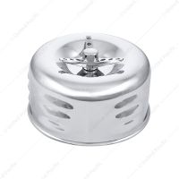 4" Round Short Neck Louvered Air Cleaner With 3-Wing Screw For Carburetors With 2-5/16" Neck-Chrome