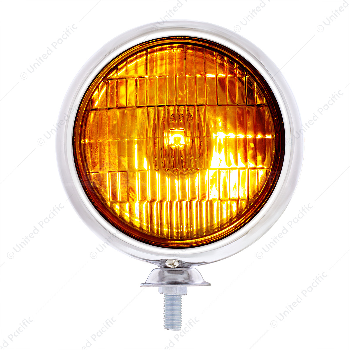 classic.upauto.com: 6V Vintage Chrome Fog Light, Amber Lens