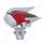 Chrome Die-Cast Antenna Topper, Red