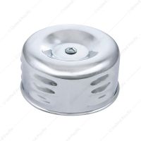 4" Round Short Neck Louvered Air Cleaner For Carburetors With 2-5/16" Neck-Chrome