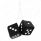3" X 3" Classic Fuzzy Dice, Black (Pair)