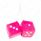 3" X 3" Classic Fuzzy Dice, Pink (Pair)
