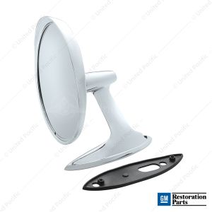 Exterior Door Mirror With Bow Tie Logo For 1961-1962 Chevrolet Passenger Car