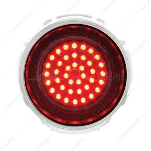 40 LED Tail Light With Stainless Steel Trim For 1965 Chevy Impala, Clear Lens