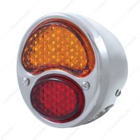 19 LED 6V Tail Light Assembly With 4 LED LP, Light SS Housing For 1928-31 Ford Model A - L/H, Red &