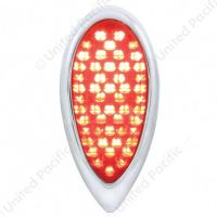 51 LED Tail Light With Chrome Flush Mount Bezel For 1938-39 Ford Car-Red LED/Red Lens
