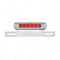 Chrome License Plate Light & Bracket With Red LED 3rd Brake Light - Red LED/Red Lens