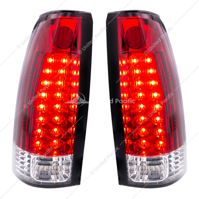 LED Tail Light For 1988-98 Chevy & GMC Truck (Pair) - Red & Clear Lens