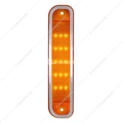 15 Amber LED Side Marker With Stainless Steel Trim For 1973-80 Chevy & GMC Truck, Amber Lens