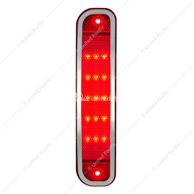 15 Red LED Side Marker With Stainless Steel Trim For 1973-80 Chevy & GMC Truck, Red Lens