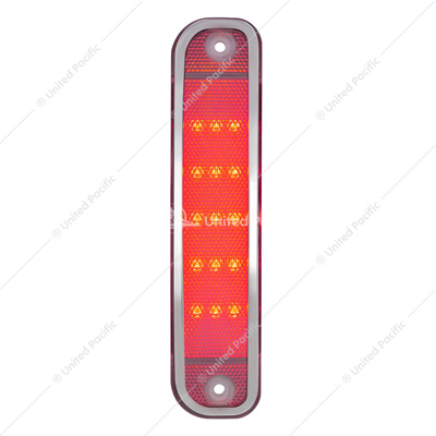 15 Red LED Side Marker With Stainless Steel Trim For 1973-80 Chevy & GMC Truck, Clear Lens